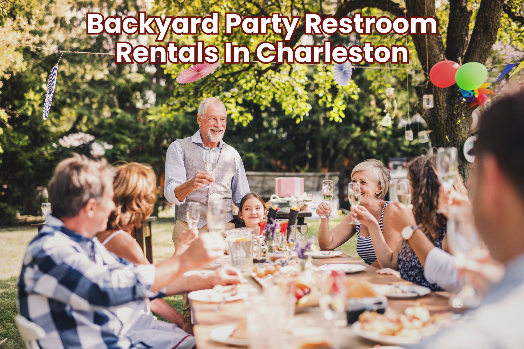 Luxury backyard party restroom trailer in Charleston SC — High Cotton Comfort Co